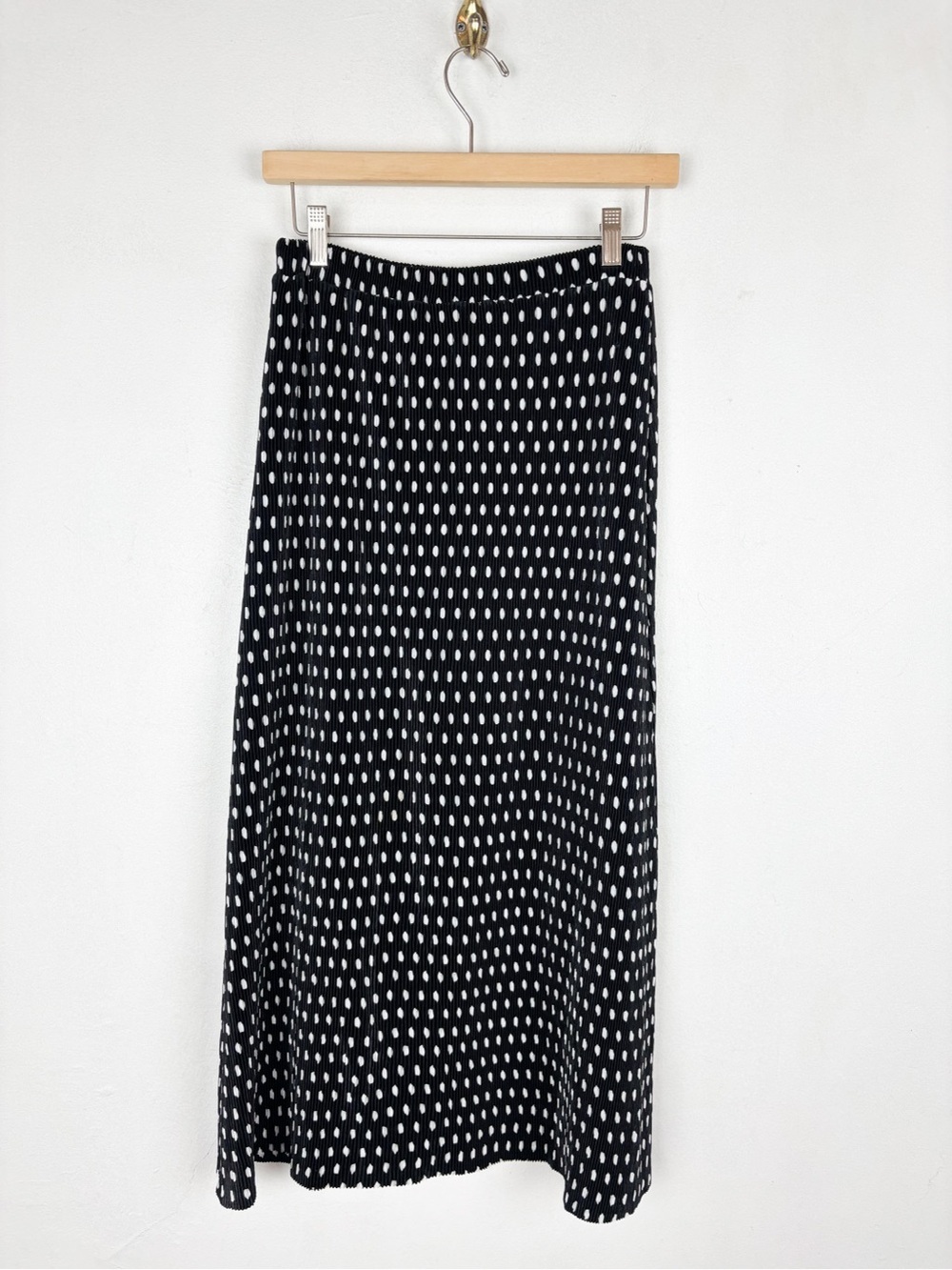 Good Hart Polka Dot Pleated Midi Skirt Sz S